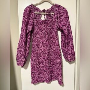 NWT Floral Purple Smocked Dress